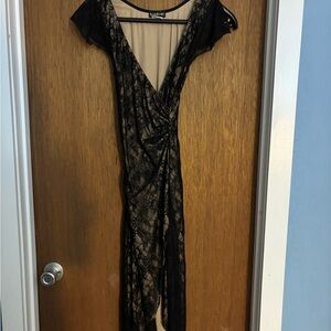 bebe Black Lace Midi Dress